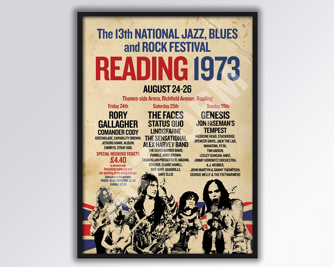 READING FESTIVAL 1973 REIMAGINED A3 Size Poster. Classic Rock. - Etsy