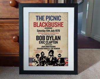 Bob Dylan the PICNIC at BLACKBUSHE REIMAGINED A3 Size Poster