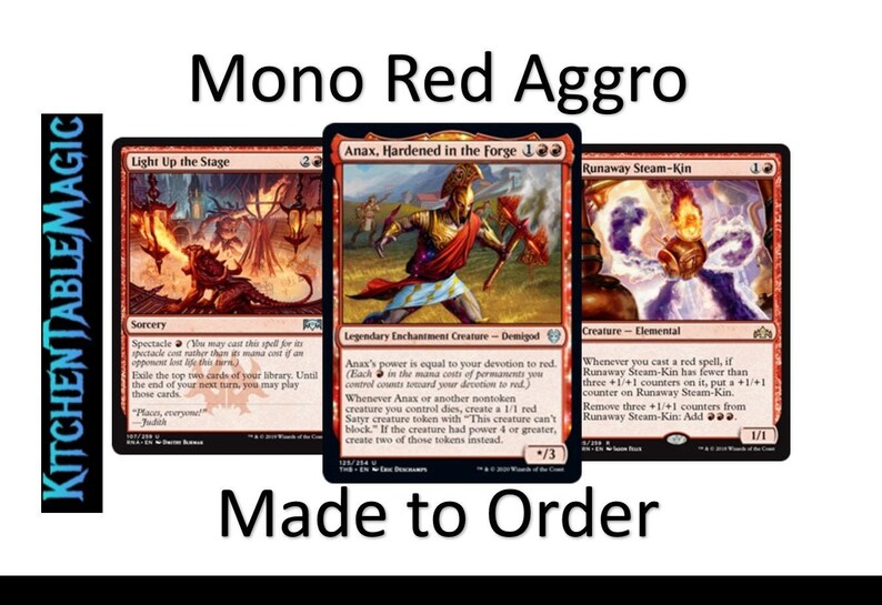 MTG Mono Red Aggro Made to Order Custom Budget Deck | Etsy