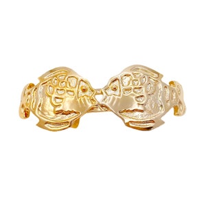 Vintage Kissing Fish Small Gold Skinny Belt Buckle Replacement Stretch Belt Finding ONLY ONE