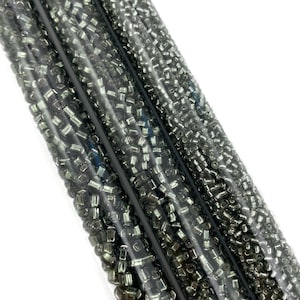 Miyuki Japanese Seed Bead Lot: Silver Lined Grey Glass (75 Grams)