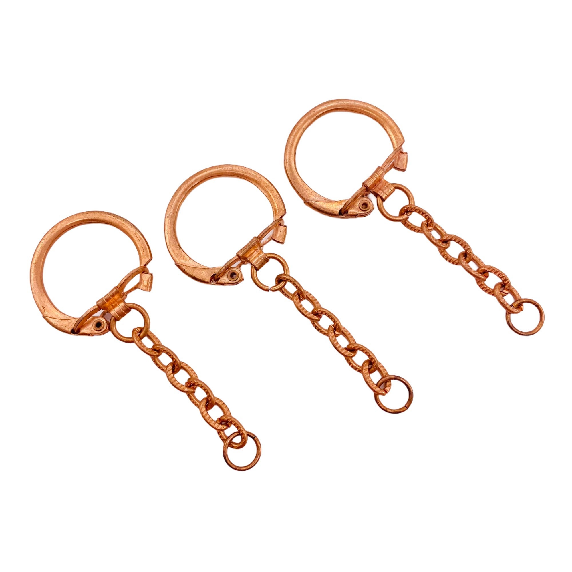 Key Chains Clip Ring & Chain Copper Vintage 1960s Supply Etsy