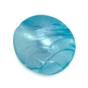 Focal Bead 32mm Satin Swirl Moonglow Vintage Italian Mink Brand Lucite Blue Aqua Teal Each