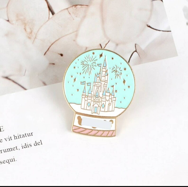Princess Palace Castle Globe Badge Pin Snowglobe Magic California Paris Magical Mouse