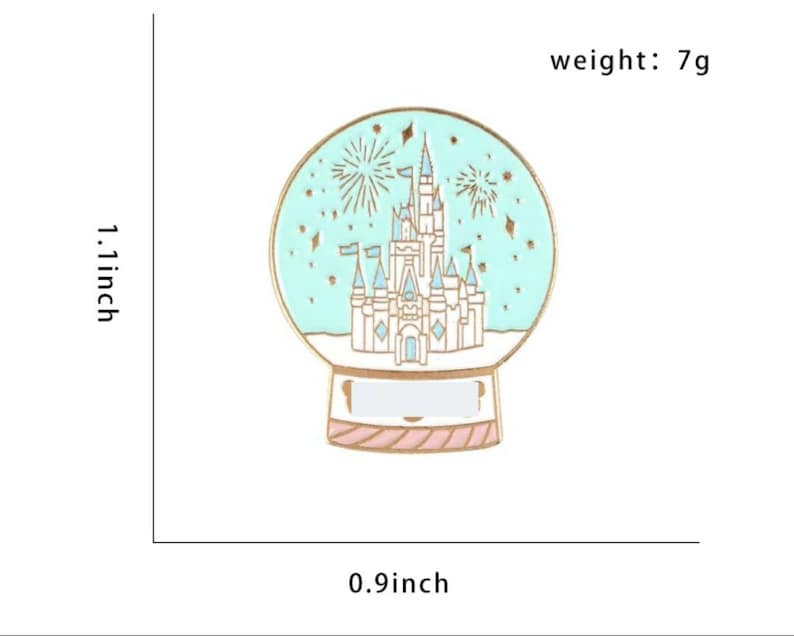 Princess Palace Castle Globe Badge Pin Snowglobe Magic California Paris Magical Mouse
