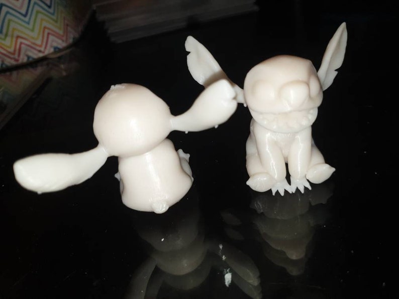 Resin 6cm Stitch Figure Unpainted Ornament Pokemon 3D Printed Lilo Statue Art & Collectibles