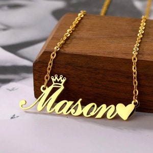 Charm Name Necklace • Custom Name Necklace • Name Necklace • Gift For Her • Minimalist Necklace • Name Necklace Gold • Custom Necklace.