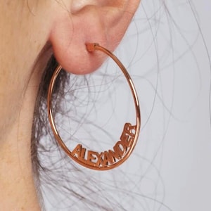 Name Hoop Earrings • Custom Name Earrings • Name Earrings • Gift For Her • Minimalist Earrings • Personalized Earrings • Custom Earrings.