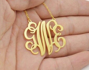 Monogram ketting • Aangepaste naam ketting • Naam ketting • Cadeau voor haar • Verjaardagscadeau • Gepersonaliseerd cadeau • Naam ketting goud.