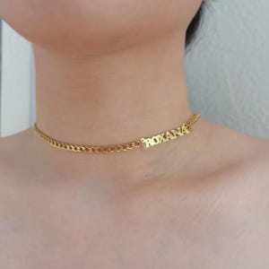 Curb Chain Name Necklace • Custom Name Necklace • Name Necklace •Gift For Her• Minimalist Necklace • Personalized Necklace • Custom Necklace