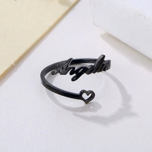 Heart Name Ring • Custom Name Ring • Name Ring • Gift For Her • Minimalist Ring • Personalized Ring • Bridesmaid Ring.