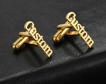 Custom Name Cufflink • Groomsman wedding gift • Initial Cufflinks • Mens cufflinks • Gift for him • Cufflink set for him