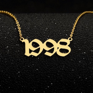 Year Name Necklace • Custom Name Necklace • Name Necklace • Gift For Her • Minimalist Necklace • Name Necklace Gold • Personalized Necklace