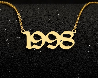 Year Name Necklace • Custom Name Necklace • Name Necklace • Gift For Her • Minimalist Necklace • Name Necklace Gold • Personalized Necklace