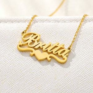 Heart Name Necklace • Custom Name Necklace • Name Necklace • Minimalist Necklace • Dainty Necklace • Personalized Necklace • Gold Necklace.