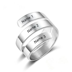 Engraved Name Ring • Custom Name Ring • Family Name Ring • Gift For Family • Minimalist Ring • Personalized Ring • Thin Name Ring.