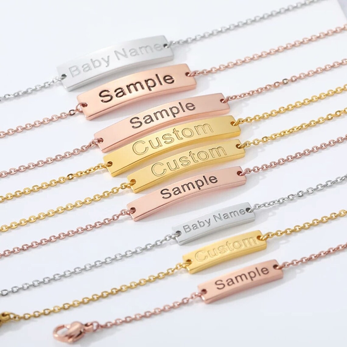 Customized Gift Name plate Bracelet Custom Name Bracelet Etsy