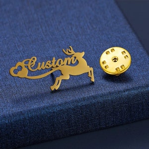 Christmas Name Brooch • Custom Name Brooch • Decoration Name Brooch • Badges with Safety pin Brooch • Personalized Brooch.