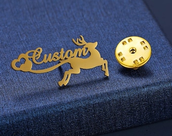 Weihnachten Namen Brosche • Name Brosche • Dekoration Name Brosche • Anstecker mit Sicherheitsnadel Brosche • Personalisierte Brosche.