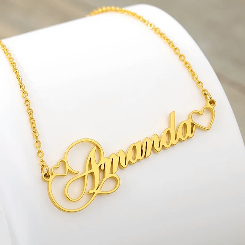 Customized Gift \u2022 Heart Name Necklace \u2022 Custom Name Necklace \u2022 Name Necklace \u2022 Gift For Women \u2022 Birthday Gift \u2022 Personalized Gift