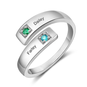 Engraved Name Ring • Custom Name Ring • Name Ring • Gift For Her • Minimalist Ring • Personalized Ring • Birthstone Name Ring.