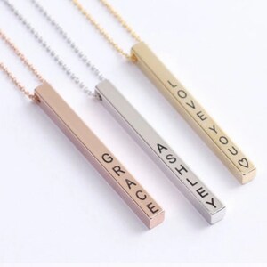 Bar Name Necklace • Custom Name Necklace • Name Necklace • Gift For Mom • Gold Name Necklace •Personalized Necklace.