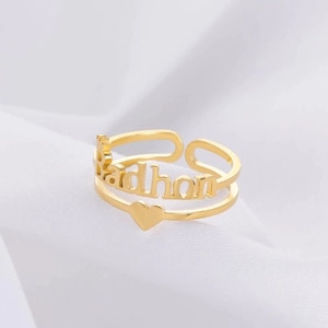 Heart Name Rings • Custom Name Ring • Name Ring • Gift For Her • Minimalist Ring • Personalized Ring • Custom Ring.