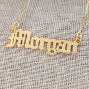 Old English Name Necklace • Custom Name Necklace • Name Necklace • Minimalist Necklace • Personalized Necklace • Name Necklace Silver.