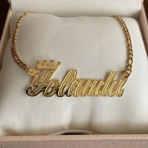 Collar con nombre 3D • Collar con nombre personalizado • Collar con nombre • Regalo para ella • Regalo de cumpleaños • Joyería personalizada • Collar con nombre dorado.