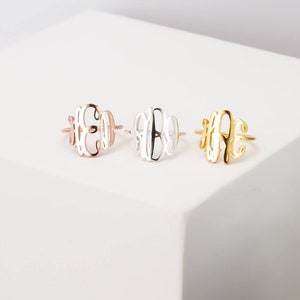 Monogram Name Ring • Custom Monogram Name Ring • Gift For Her • Minimalist Ring •Dainty Name Ring • Personalized Ring • Custom Ring.