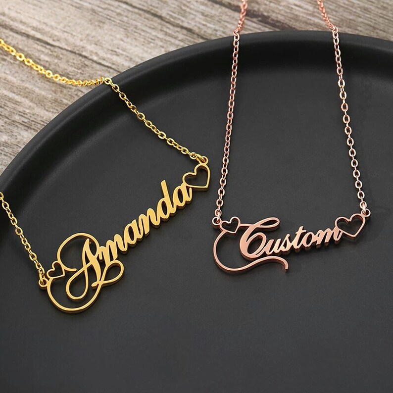 Customized Gift \u2022 Heart Name Necklace \u2022 Custom Name Necklace \u2022 Name Necklace \u2022 Gift For Women \u2022 Birthday Gift \u2022 Personalized Gift