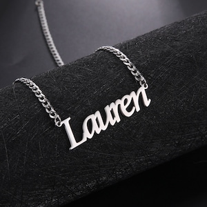 Curb Chain Name Necklace • Custom Name Necklace • Name Necklace •Gift For Her• Minimalist Necklace • Personalized Necklace • Custom Necklace