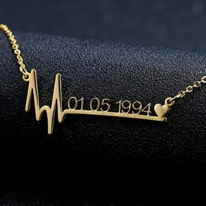 Date Name Necklace • Name Necklace • Gift • Custom Name Necklace • Personalized Jewelry • Gold Name Necklace • Letter Necklace.