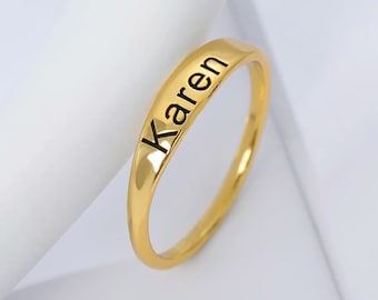 Engraved Name Ring • Custom Name Ring • Name Ring • Gift For Her • Minimalist Ring • Personalized Ring • Custom Ring.