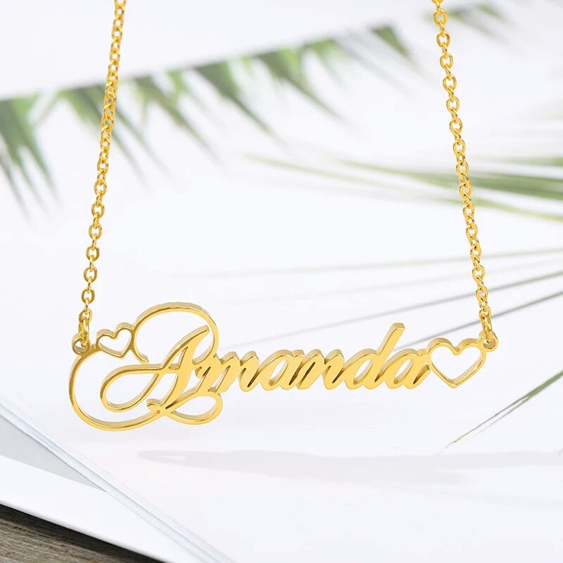Customized Gift \u2022 Heart Name Necklace \u2022 Custom Name Necklace \u2022 Name Necklace \u2022 Gift For Women \u2022 Birthday Gift \u2022 Personalized Gift