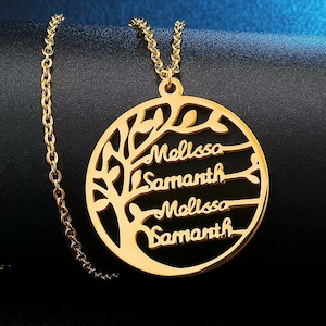 Collar con nombre familiar • Collar con nombre personalizado • Collar con nombre • Regalo para ella • Collar minimalista • Collar personalizado • Collar con nombre dorado