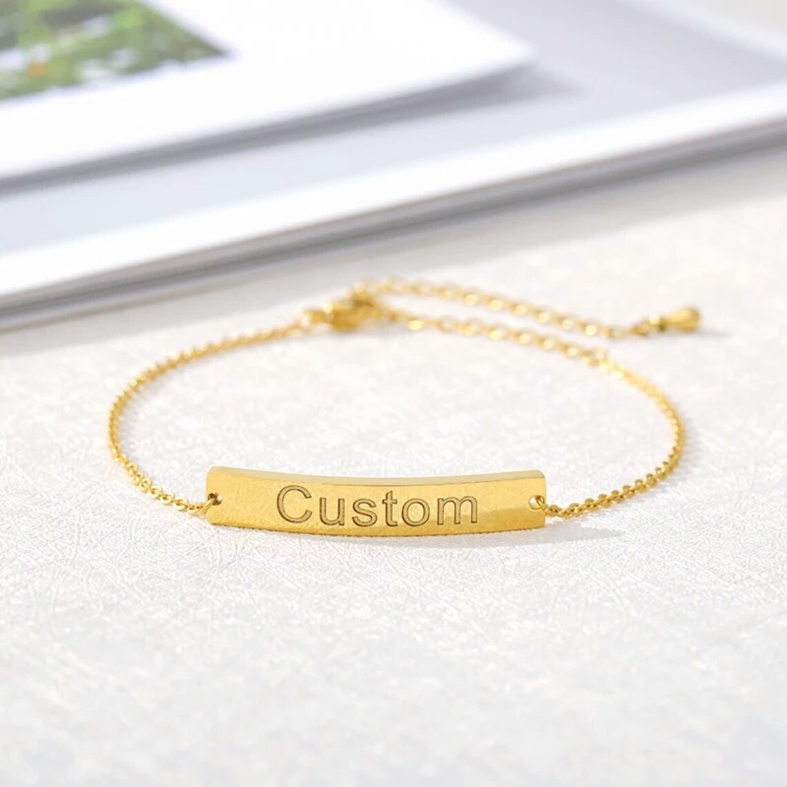 Customized Gift Name plate Bracelet Custom Name Bracelet Etsy