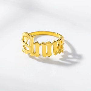 Old English Name Ring • Custom Name Ring •  Name Ring • Gift For Her • Minimalist Ring • Custom Ring • Personalized Ring • Ring with Name.