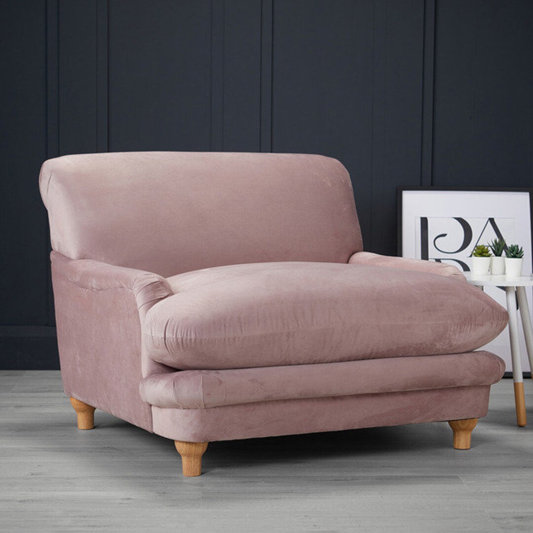 Blush Pink Velvet Cosy Chair / Love Seat Etsy UK