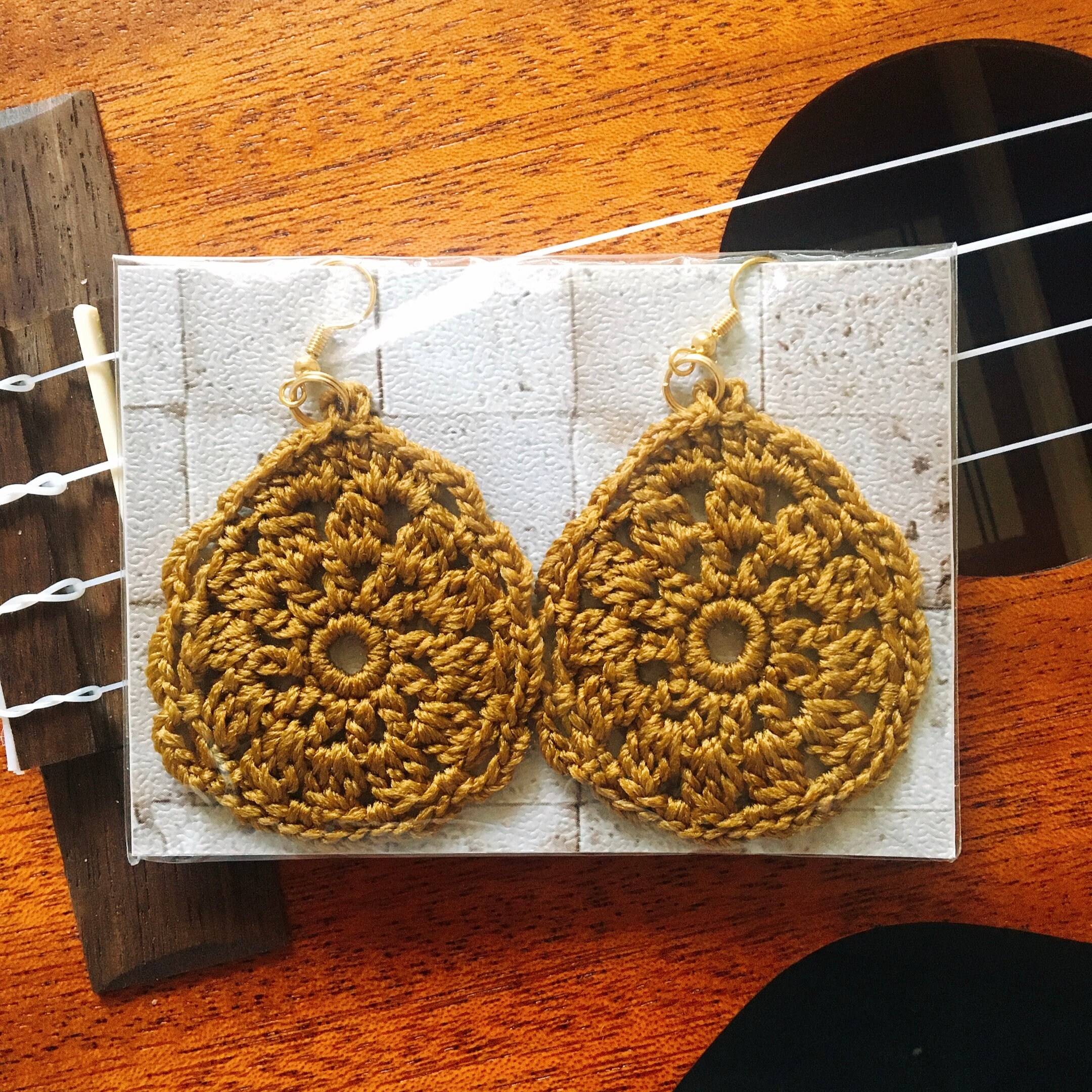 Handmade crochet earrings Teardrop Etsy