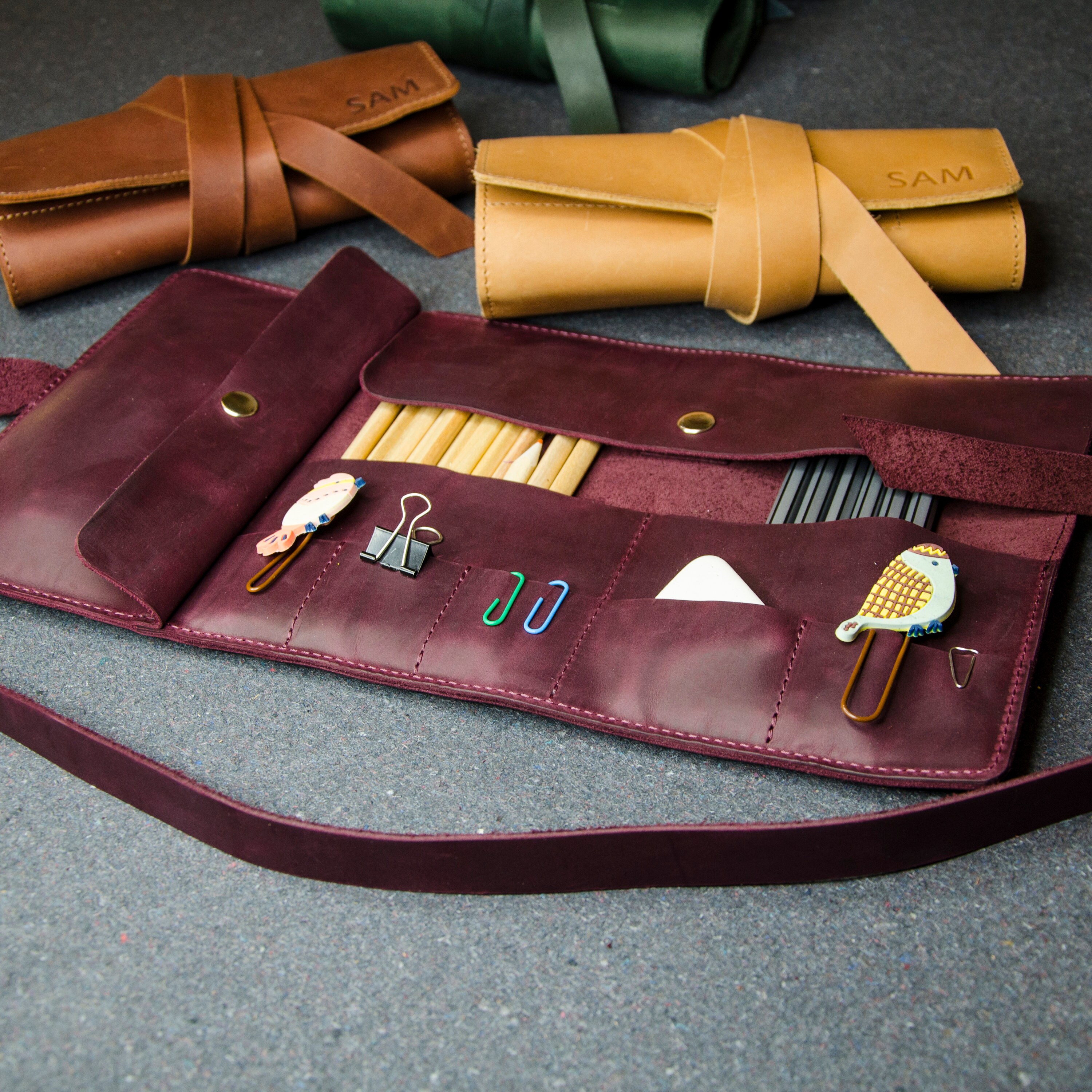 Personalized leather Pen holder Leather pencil holder Leather Etsy