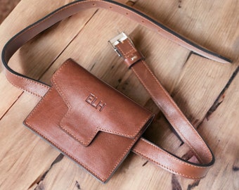 Handcrafted Leather Belt Wallet: Utility Belt Pouch for Travel, Keeps Cards and Cash | Safety & Convenience in One | Mother's Day Gift Idea