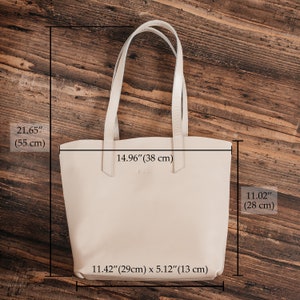 Customized Elegance: Personalized Leather Tote Bag for Women Chic & Versatile Leather Shoulder Bag Thoughtful Gift for Her image 4