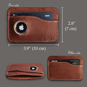 Handcrafted Leather Smart Wallet with AirTag Holder GPS Tracking, Slim Design Perfect Gift for Him and Her image 5