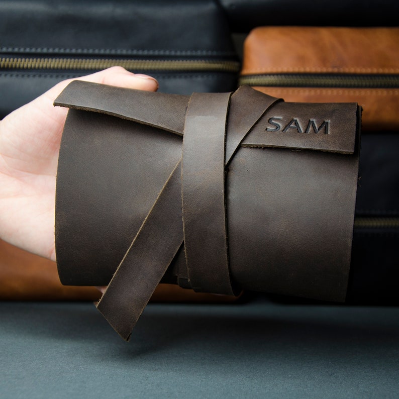 Personalized leather cord organizer Leather cable organizer Etsy