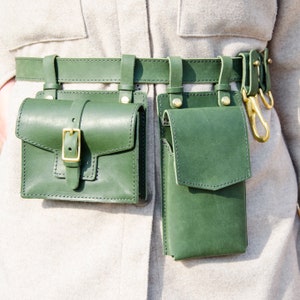 Bolso de cuero y cinturón utilitario con billetera, funda para teléfono, llavero y gancho: regalo personalizado para el Día de la Madre o el Día de San Valentín. ¡Listo para festivales!