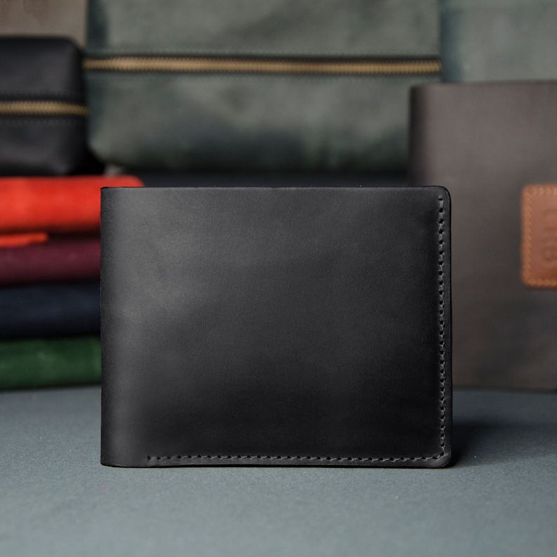 Mens leather wallet personalized gift Mens leather bifold wallet Slim bifoid leather wallet Mens leather wallet whith coin pocket