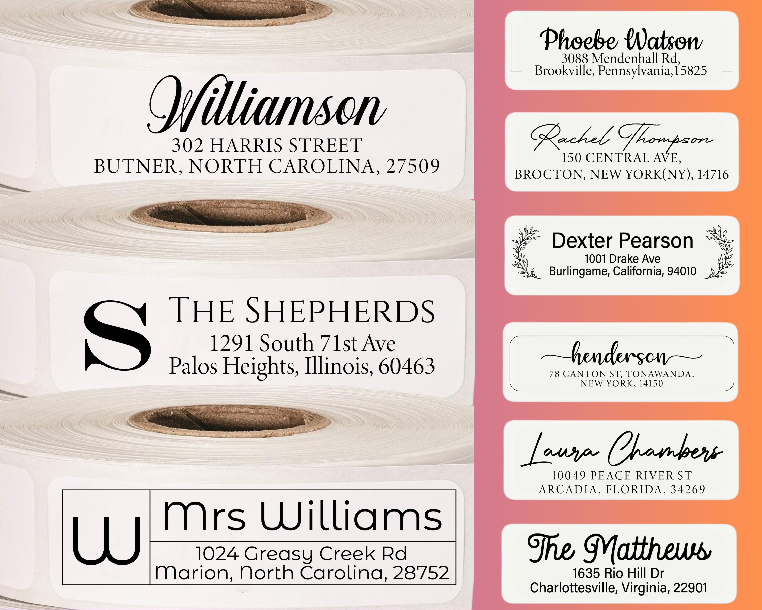 Top Quality Roll Return Address Labels, Return Address Labels