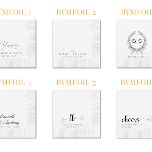 BEST SELLING Personalized Foil Napkins | Wedding Cocktail Napkins | Rehearsal Dinner Napkins | Modern Minimalist Wedding Decor image 20