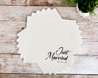 Personalized Wedding Napkins | Cocktail Napkins | Rehearsal Dinner | Cheers Beverage Napkins | Gold Foil Wedding Napkins | Just Married